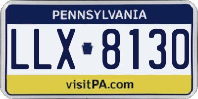 PA license plate LLX8130