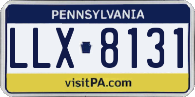 PA license plate LLX8131