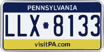 PA license plate LLX8133