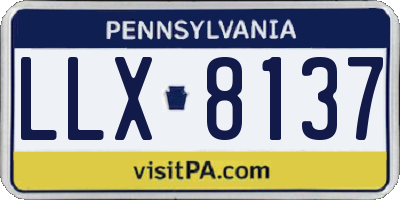 PA license plate LLX8137