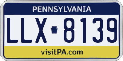PA license plate LLX8139
