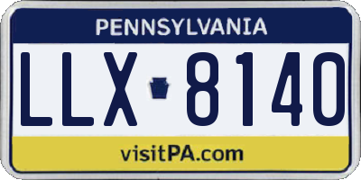 PA license plate LLX8140