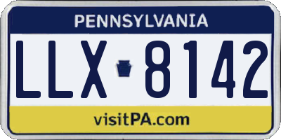 PA license plate LLX8142
