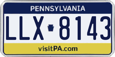 PA license plate LLX8143