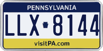 PA license plate LLX8144