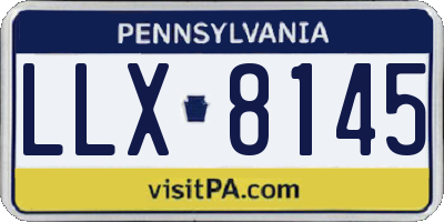 PA license plate LLX8145