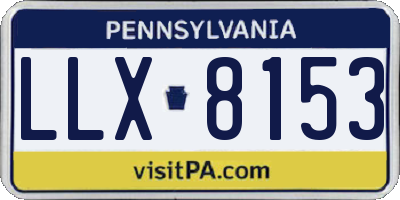 PA license plate LLX8153