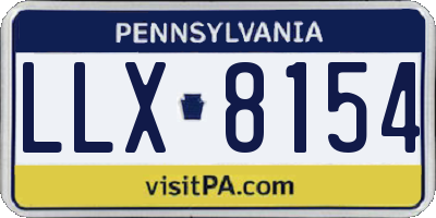 PA license plate LLX8154