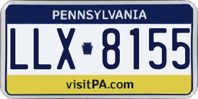 PA license plate LLX8155