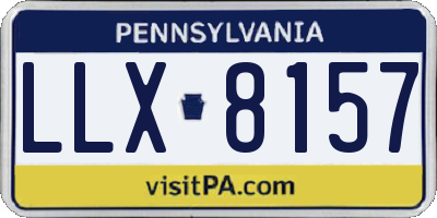 PA license plate LLX8157