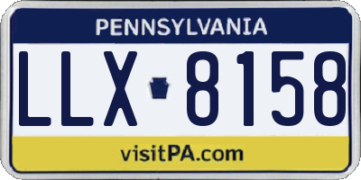 PA license plate LLX8158
