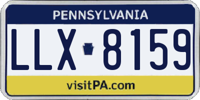 PA license plate LLX8159