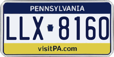 PA license plate LLX8160