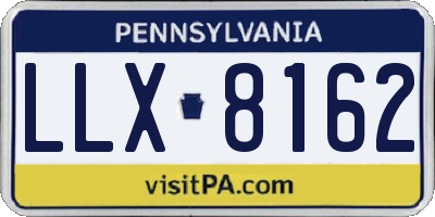 PA license plate LLX8162