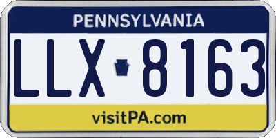PA license plate LLX8163