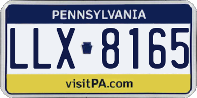 PA license plate LLX8165