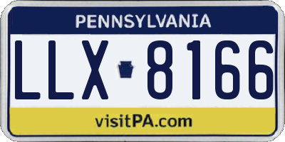 PA license plate LLX8166