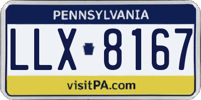 PA license plate LLX8167