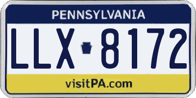 PA license plate LLX8172
