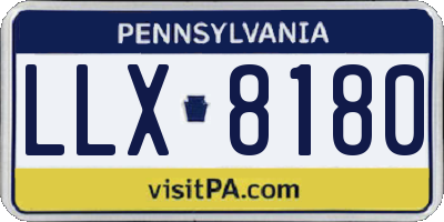 PA license plate LLX8180