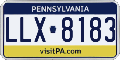 PA license plate LLX8183