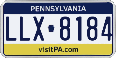 PA license plate LLX8184
