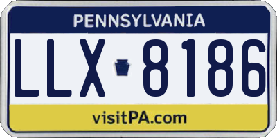 PA license plate LLX8186