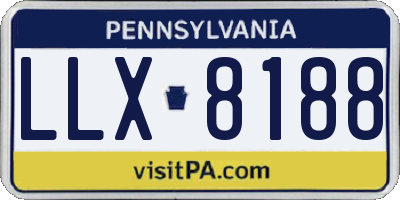 PA license plate LLX8188