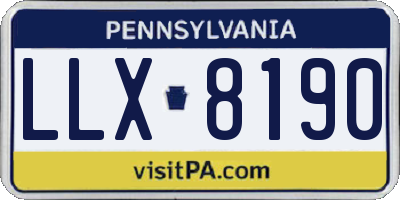 PA license plate LLX8190
