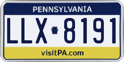 PA license plate LLX8191