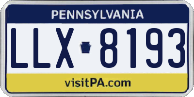 PA license plate LLX8193