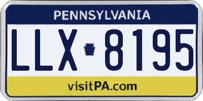 PA license plate LLX8195