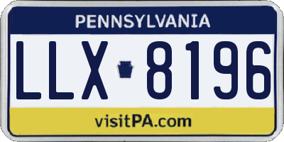 PA license plate LLX8196