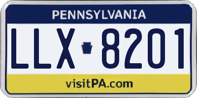 PA license plate LLX8201