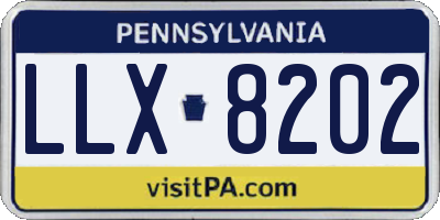 PA license plate LLX8202
