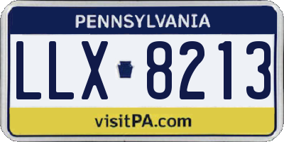 PA license plate LLX8213