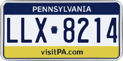 PA license plate LLX8214