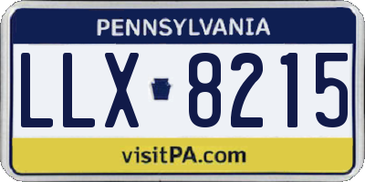 PA license plate LLX8215