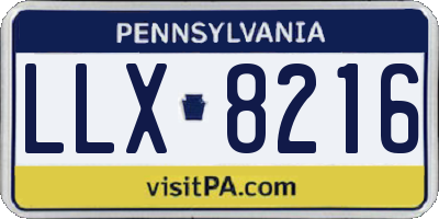 PA license plate LLX8216