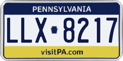 PA license plate LLX8217