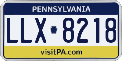 PA license plate LLX8218