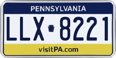 PA license plate LLX8221
