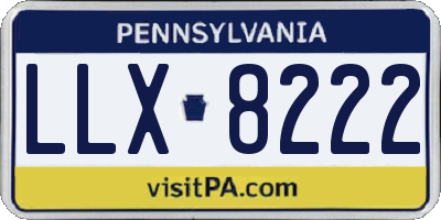 PA license plate LLX8222