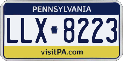 PA license plate LLX8223