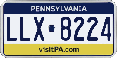 PA license plate LLX8224