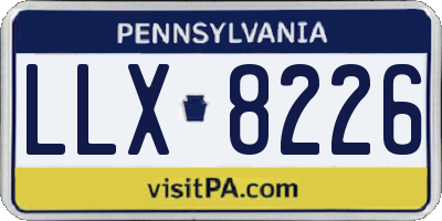 PA license plate LLX8226