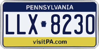 PA license plate LLX8230