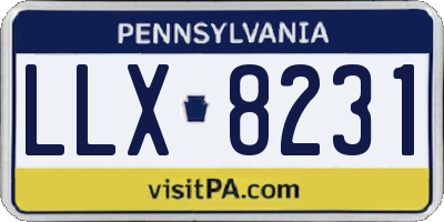 PA license plate LLX8231