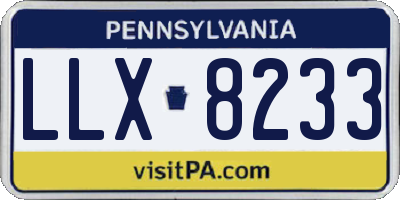 PA license plate LLX8233