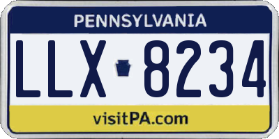 PA license plate LLX8234